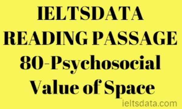 IELTSDATA READING PASSAGE 80-Psychosocial Value of Space
