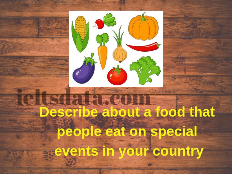 Describe about a food that people eat on special events in your country
