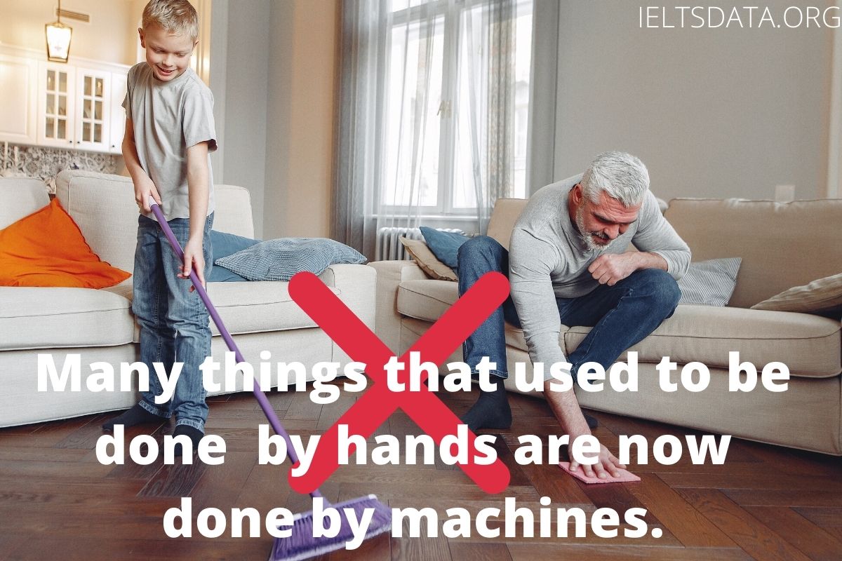 Many things that used to be done in the home by hands are now being done by machines.
