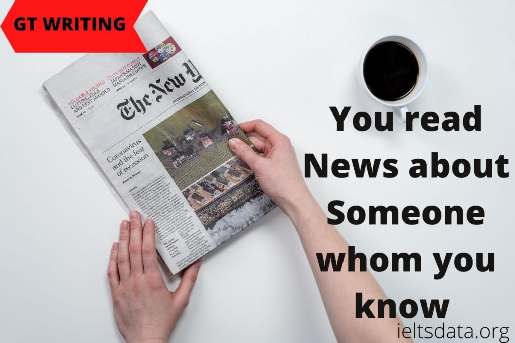 You read news about someone whom you know personally. you found some information is wrong