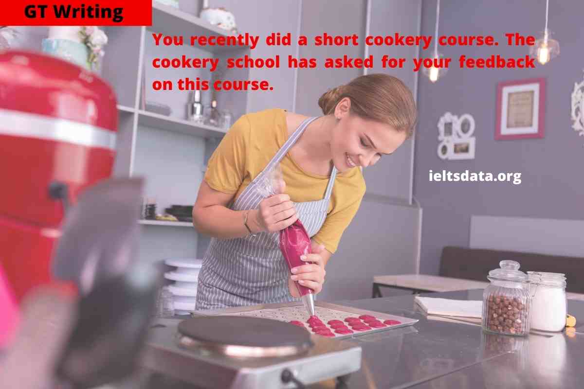 You recently did a short cookery course - GT Writing Sample