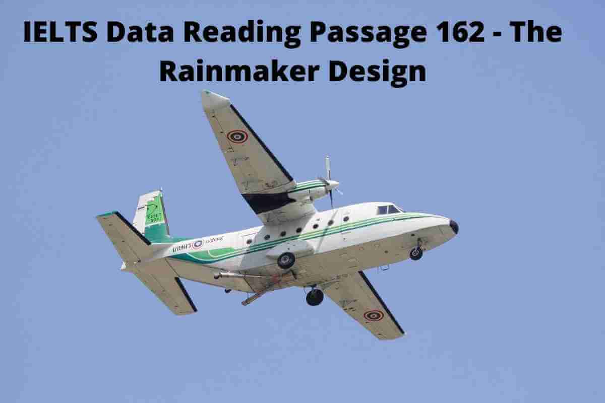 IELTS Data Reading Passage 162 - The Rainmaker Design Answers