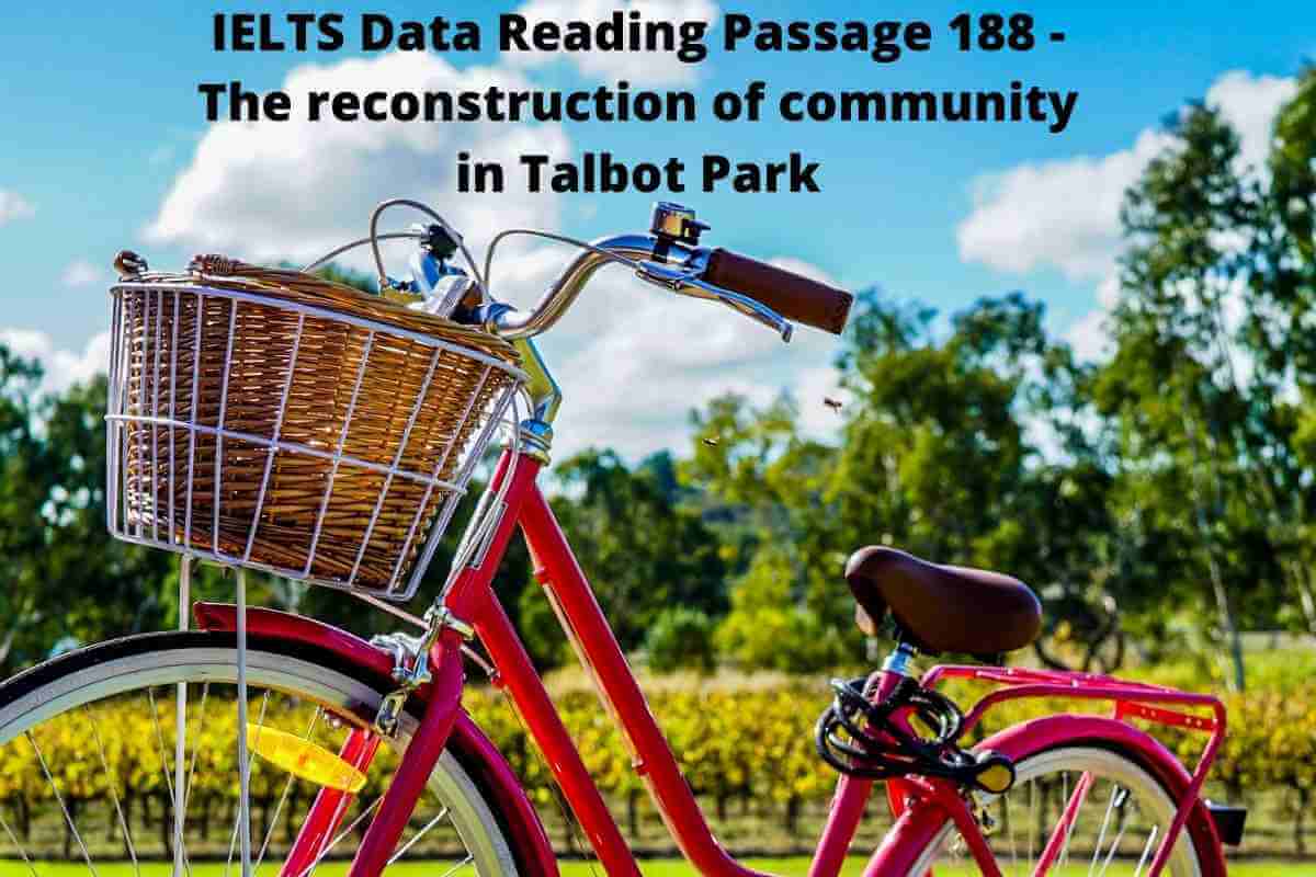 IELTS Data Reading Passage 188 - The reconstruction of community in Talbot Park
