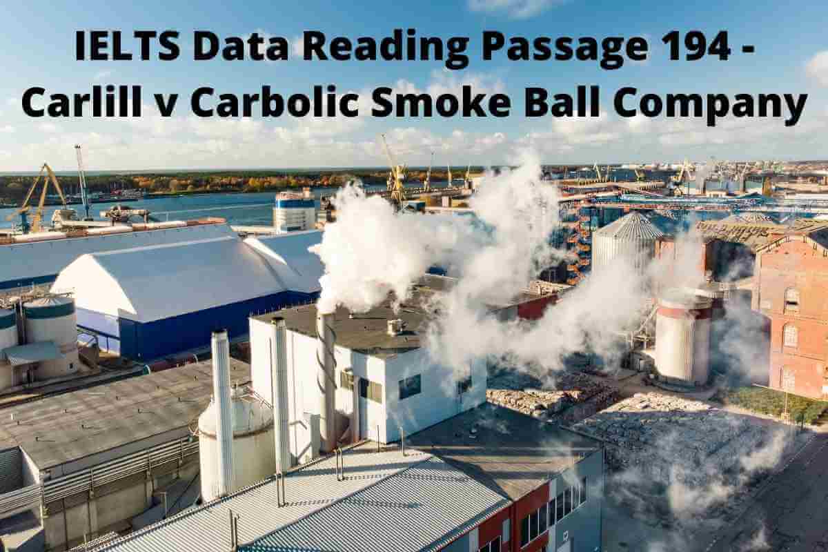 IELTS Data Reading Passage 194 - Carlill v Carbolic Smoke Ball Company