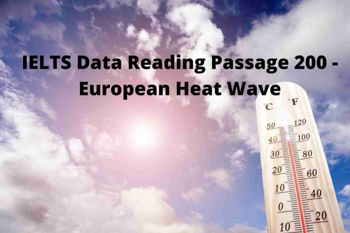 IELTS Data Reading Passage 200 - European Heat Wave