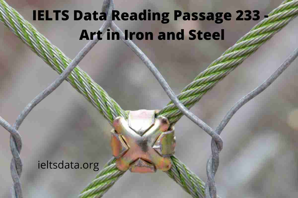 IELTS Data Reading Passage 233 - Art in Iron and Steel
