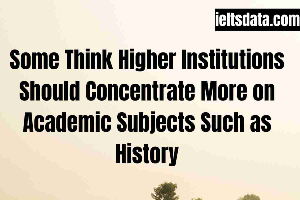 Some Think Higher Institutions Should Concentrate More on Academic Subjects Such as History