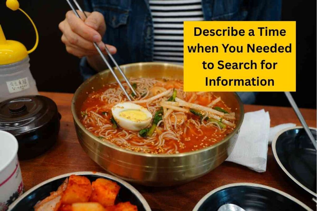 Describe a Time when You Needed to Search for Information